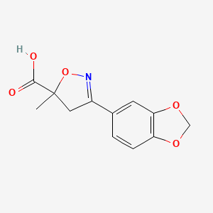 3-(2H-1,3-Benzodioxol-5-yl)-5-methyl-4,5-dihydro-1,2-oxazole-5-carboxylic acid
