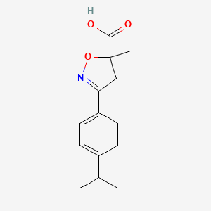 5-Methyl-3-[4-(propan-2-yl)phenyl]-4,5-dihydro-1,2-oxazole-5-carboxylic acid