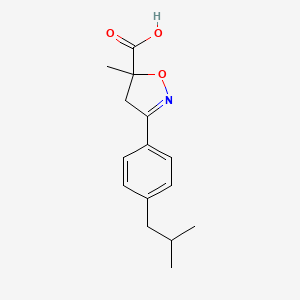 5-Methyl-3-[4-(2-methylpropyl)phenyl]-4,5-dihydro-1,2-oxazole-5-carboxylic acid