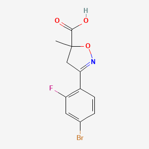 molecular formula C11H9BrFNO3 B6350245 3-(4-溴-2-氟苯基)-5-甲基-4,5-二氢-1,2-恶唑-5-羧酸 CAS No. 1326814-83-8