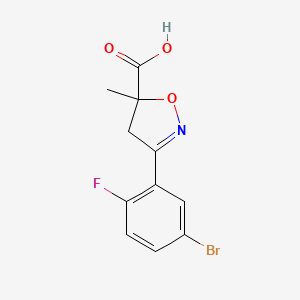 3-(5-Bromo-2-fluorophenyl)-5-methyl-4,5-dihydro-1,2-oxazole-5-carboxylic acid