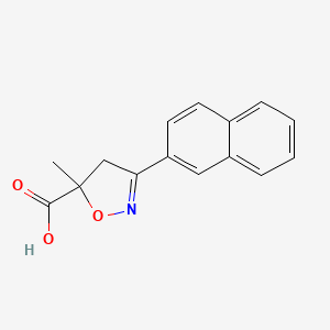 molecular formula C15H13NO3 B6350254 5-Methyl-3-(naphthalen-2-yl)-4,5-dihydro-1,2-oxazole-5-carboxylic acid CAS No. 1326814-23-6