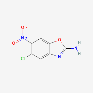 molecular formula C7H4ClN3O3 B6350264 5-Chloro-6-nitro-1,3-benzoxazol-2-amine CAS No. 1326810-85-8