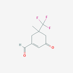 3-Oxo-5-methyl-5-(trifluoromethyl)-1-cyclohexene-1-carbaldehyde, 97%