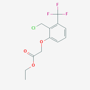 molecular formula C12H12ClF3O3 B6350419 2-Chloromethyl-3-(trifluoromethyl)phenoxyacetic acid ethyl ester, 97% CAS No. 1286744-05-5