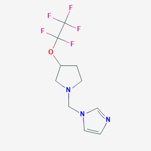 molecular formula C10H12F5N3O B6350456 N-Methylimidazolyl-3-(pentafluoroethoxy)pyrrolidine, 98% CAS No. 1206524-03-9