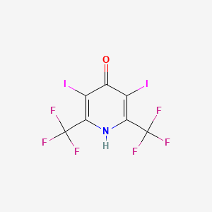 molecular formula C7HF6I2NO B6350463 3,5-Diiodo-2,6-bis(trifluoromethyl)pyridin-4-ol, 97% CAS No. 1408279-80-0