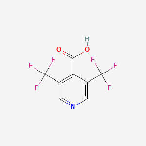 molecular formula C8H3F6NO2 B6350502 3,5-Bis(trifluoromethyl)-4-pyridine carboxylic acid, 97% CAS No. 1204234-25-2