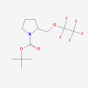 molecular formula C12H18F5NO3 B6350505 N-BOC-2-[(Pentafluoroethoxy)]methyl]pyrrolidine, 98% CAS No. 1206524-50-6