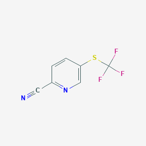 molecular formula C7H3F3N2S B6350529 5-(Trifluoromethylthio)-2-pyridinecarbonitrile, 97% CAS No. 1204234-56-9