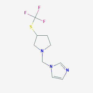 molecular formula C9H12F3N3S B6350533 N-Methylimidazolyl-3-(trifluoromethylthio)pyrrolidine, 98% CAS No. 1206524-57-3