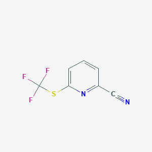 molecular formula C7H3F3N2S B6350560 6-(Trifluoromethylthio)-2-pyridinecarbonitrile, 97% CAS No. 1204234-71-8