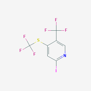 molecular formula C7H2F6INS B6350576 2-碘-5-(三氟甲基)-4-(三氟甲基硫基)吡啶，97% CAS No. 1408279-90-2
