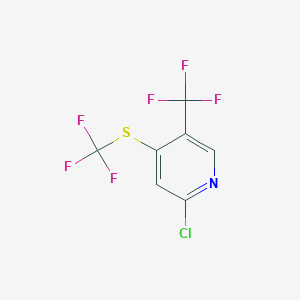 molecular formula C7H2ClF6NS B6350587 2-Chloro-5-(trifluoromethyl)-4-(trifluoromethylthio)pyridine, 95% CAS No. 1246466-91-0