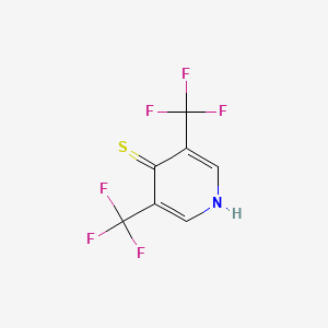 molecular formula C7H3F6NS B6350592 3,5-Bis(trifluoromethyl)-1H-pyridinyl-4-thione, 97% CAS No. 1286744-08-8