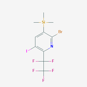 molecular formula C10H10BrF5INSi B6350596 2-Bromo-5-iodo-6-(pentafluoroethyl)-3-(trimethylsilyl)pyridine, 97% CAS No. 1408279-47-9