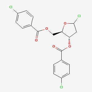 molecular formula C19H15Cl3O5 B6350661 1-Chloro-3,5-di-(p-chlorobenzoyl)-2-deoxy-D-ribose, techn. CAS No. 3601-90-9