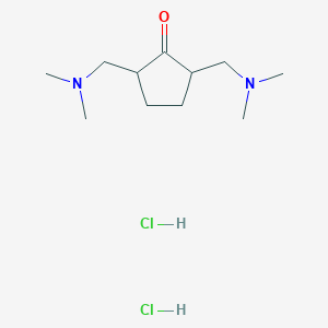 molecular formula C11H24Cl2N2O B6350703 2,5-Bis[(dimethylamino)methyl]cyclopentanone dihydrochloride;  95% CAS No. 6333-22-8