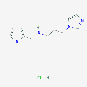 molecular formula C12H19ClN4 B6350718 [3-(1H-Imidazol-1-yl)propyl][(1-methyl-1H-pyrrol-2-yl)methyl]amine hydrochloride CAS No. 1426142-77-9