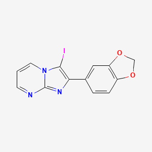 molecular formula C13H8IN3O2 B6350849 2-(2H-1,3-苯并二氧杂环-5-基)-3-碘咪唑并[1,2-a]嘧啶 CAS No. 1426142-92-8