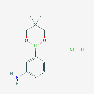molecular formula C11H17BClNO2 B6350883 3-Aminobenzeneboronic acid neopentyl glycol ester hydrochloride CAS No. 850567-43-0