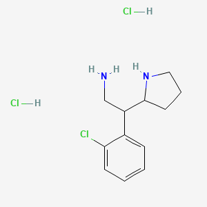 molecular formula C12H19Cl3N2 B6350959 2-(2-Chlorophenyl)-2-pyrrolidinylethylamine dihydrochloride CAS No. 1171076-86-0