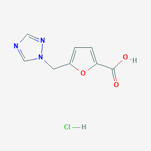 molecular formula C8H8ClN3O3 B6351017 5-(1H-1,2,4-Triazol-1-ylmethyl)-2-furoic acid hydrochloride CAS No. 1993194-85-6
