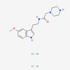 molecular formula C17H26Cl2N4O2 B6351031 N-[2-(5-Methoxy-1H-indol-3-yl)ethyl]-2-piperazin-1-ylacetamide dihydrochloride CAS No. 1257856-47-5