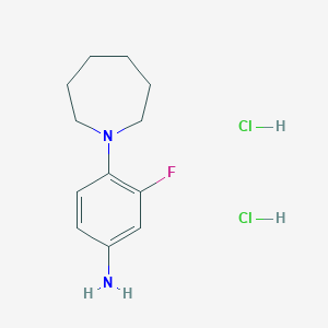 molecular formula C12H19Cl2FN2 B6351038 (4-Azepan-1-yl-3-fluorophenyl)amine dihydrochloride CAS No. 1982760-73-5
