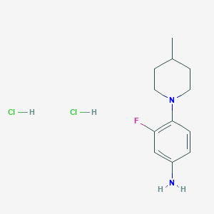 molecular formula C12H19Cl2FN2 B6351045 [3-Fluoro-4-(4-methylpiperidin-1-yl)phenyl]amine dihydrochloride CAS No. 1993053-21-6