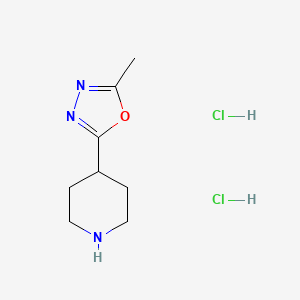 molecular formula C8H15Cl2N3O B6351056 4-(5-Methyl-1,3,4-oxadiazol-2-yl)piperidine dihydrochloride CAS No. 1993195-75-7