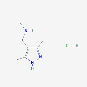 molecular formula C7H14ClN3 B6351062 [(3,5-Dimethyl-1H-pyrazol-4-yl)methyl]methylamine hydrochloride CAS No. 1922854-43-0