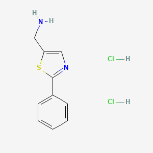 molecular formula C10H12Cl2N2S B6351069 [(2-Phenyl-1,3-thiazol-5-yl)methyl]amine dihydrochloride CAS No. 1982760-86-0