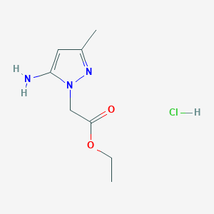 molecular formula C8H14ClN3O2 B6351076 Ethyl (5-amino-3-methyl-1H-pyrazol-1-yl)acetate (HCl) CAS No. 1431963-71-1