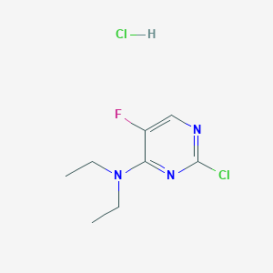 molecular formula C8H12Cl2FN3 B6351081 2-Chloro-N,N-diethyl-5-fluoropyrimidin-4-amine hydrochloride CAS No. 1417357-38-0