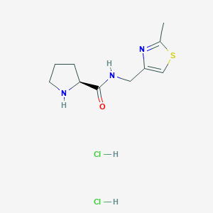 molecular formula C10H17Cl2N3OS B6351088 N-[(2-Methyl-1,3-thiazol-4-yl)methyl]-L-prolinamide dihydrochloride CAS No. 2108692-54-0