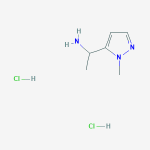 molecular formula C6H13Cl2N3 B6351091 [1-(1-Methyl-1H-pyrazol-5-yl)ethyl]amine dihydrochloride CAS No. 1982760-89-3