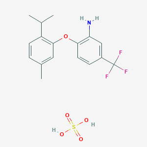 molecular formula C17H20F3NO5S B6351157 [2-(2-Isopropyl-5-methylphenoxy)-5-(trifluoromethyl)phenyl]amine sulfate (salt) CAS No. 1354783-52-0