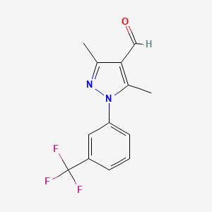molecular formula C13H11F3N2O B6351184 3,5-Dimethyl-1-(3-(trifluoromethyl)phenyl)-1H-pyrazole-4-carbaldehyde CAS No. 1152866-53-9