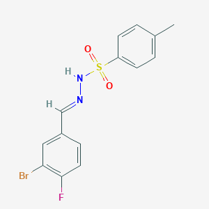 molecular formula C14H12BrFN2O2S B6351225 N'-(3-Bromo-4-fluorobenzylidene)-4-methylbenzenesulfonohydrazide CAS No. 2131827-25-1
