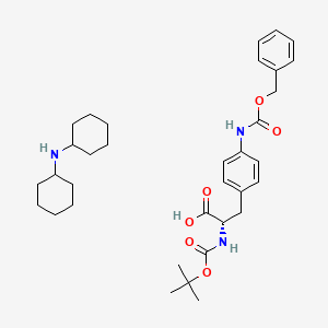 molecular formula C34H49N3O6 B6351230 N-alpha-t-Butyloxycarbonyl-4-(benzyloxycarbonyl)amino-L-phenylalanine dicyclohexylamine (Boc-L-Phe(4-NHCbz)-OH.DCHA) CAS No. 74569-49-6