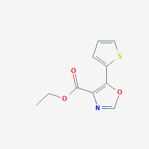 molecular formula C10H9NO3S B6351275 5-Thiophen-2-yl-oxazole-4-carboxylic acid ethyl ester, 95% CAS No. 127919-35-1