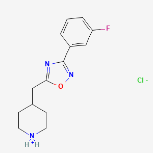 4-{[3-(3-Fluorophenyl)-1,2,4-oxadiazol-5-yl]methyl}piperidinium chloride