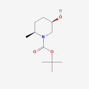 molecular formula C11H21NO3 B6351318 t-Butyl (2S,5R)-5-hydroxy-2-methylpiperidine-1-carboxylate CAS No. 2081972-05-4