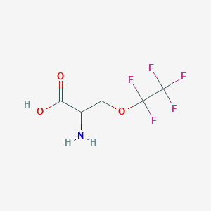 molecular formula C5H6F5NO3 B6351331 2-Amino-3-(pentafluoroethoxy)propanoic acid, 98% (H-DL-Ser(CF2CF3)-OH) CAS No. 1301738-61-3