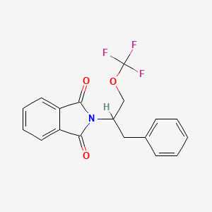molecular formula C18H14F3NO3 B6351334 2-(1-Benzyl-2-trifluoromethoxy-ethyl)-isoindole-1,3-dione, 97% CAS No. 1408279-86-6