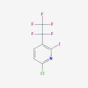 molecular formula C7H2ClF5IN B6351348 6-氯-2-碘-3-(五氟乙基)吡啶，97% CAS No. 1204234-34-3
