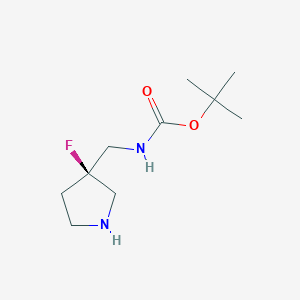 molecular formula C10H19FN2O2 B6351365 tert-Butyl N-{[(3R)-3-fluoropyrrolidin-3-yl]methyl}carbamate CAS No. 2165900-52-5