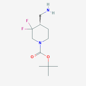 molecular formula C11H20F2N2O2 B6351411 （4S）-4-(氨甲基)-3,3-二氟哌啶-1-羧酸叔丁酯 CAS No. 2055043-62-2