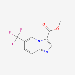 molecular formula C10H7F3N2O2 B6351414 6-Trifluoromethyl-imidazo[1,2-a]pyridine-3-carboxylic acid methyl ester, 95% CAS No. 1206978-64-4